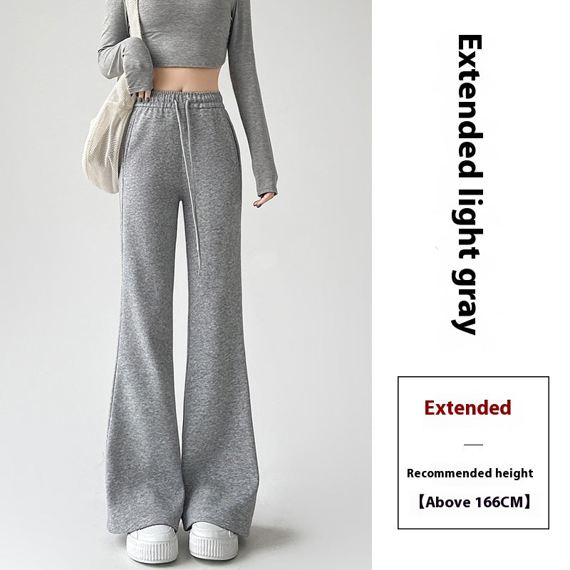 Pantalons de sport légèrement évasés doublés de polaires Pantalons de sport féminins de printemps et d'automne
