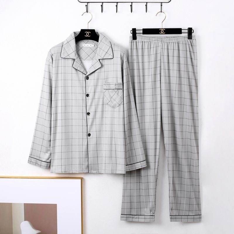 Hommes Minimalist Long Sleeve Loungewear Pajamas