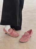 Cuir plissé Bracelet Bow Talons hauts