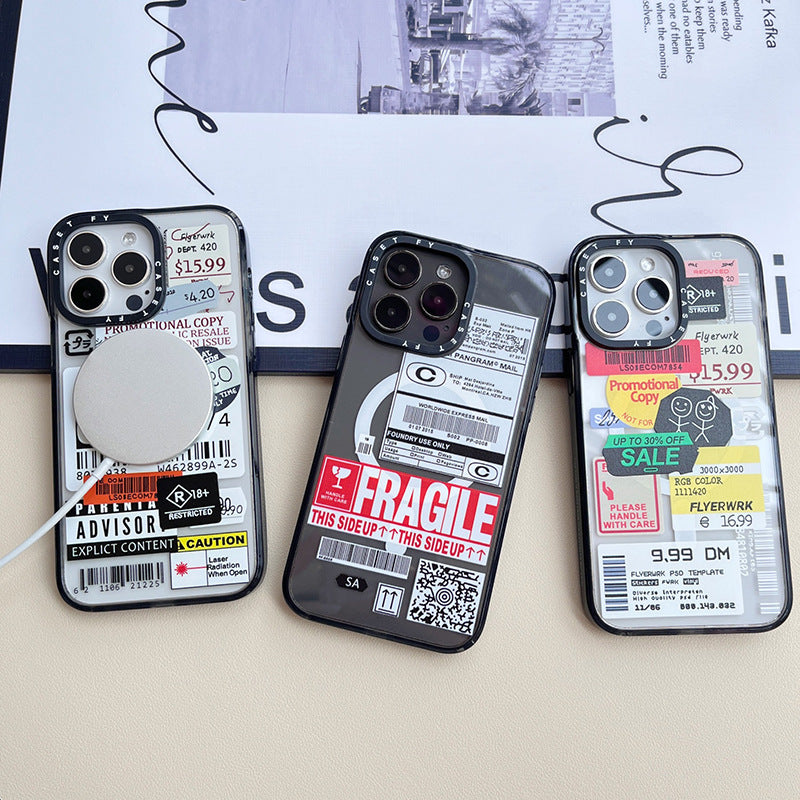 Étiquette fragile Étui de téléphone magnétique résistant à la chute