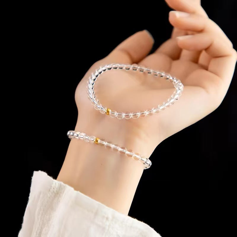 Printemps et été cristal Bracelet Niche Design Gris clair de lune violet Asai Améthyste Bracel