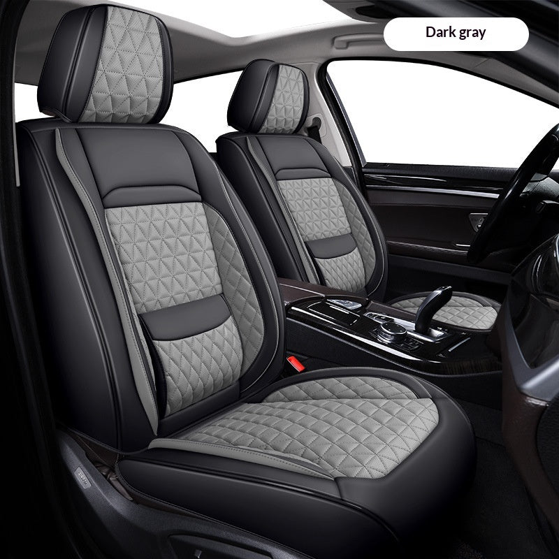 Coussin de siège de voiture respirant en cuir Couverture universelle de siège toute-saison