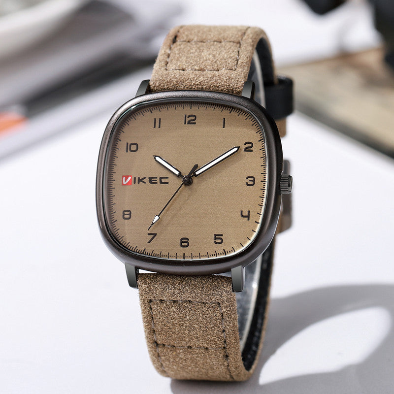 Simple versatile men's large dial cool watch