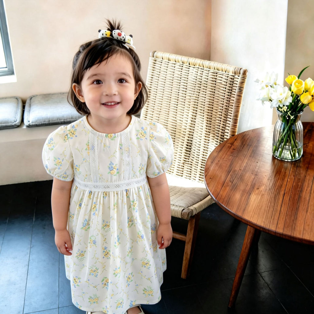 Été style coréen bébé fille Romper avec une impression florale