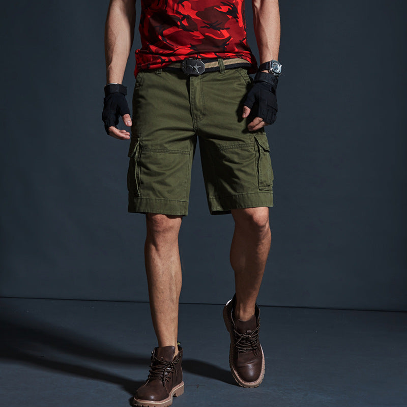 Pantalons d'été mi-longueur Trendy Brand Loose-fit Hommes Camouflage vert pour l'été