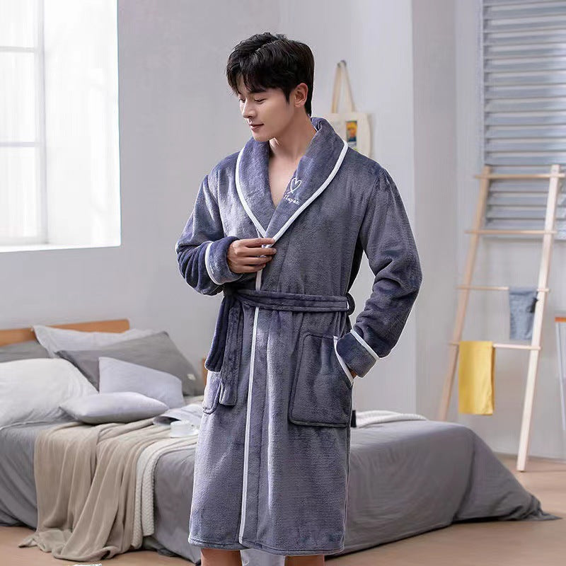 L'automne et l'hiver Flannel surdimensionnent le peignoir allongé pour hommes