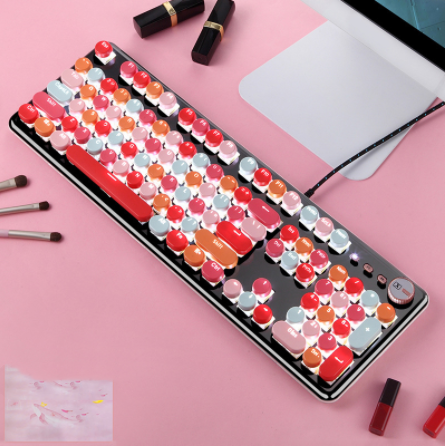 Macaron Clavier mécanique filé et jeu de souris de l'axe vert