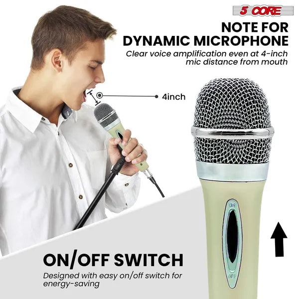 5 CORE Microphone Dynamic Vocal Handheld Mic Cardioïde Unidirectionnel Microfono W On Off Sw