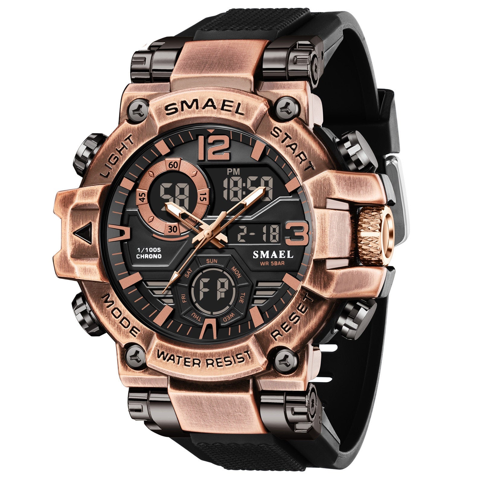 Homme Alliage Multicolore Multi-Function Dual-Display Sports Watch