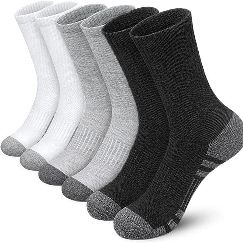 Chaussettes athlétiques assortis de couleur Plus taille Basketball Mid Tube coton respirant