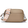 Petit sac carré Cowhide à grains entier large bande épaule corps occasionnel