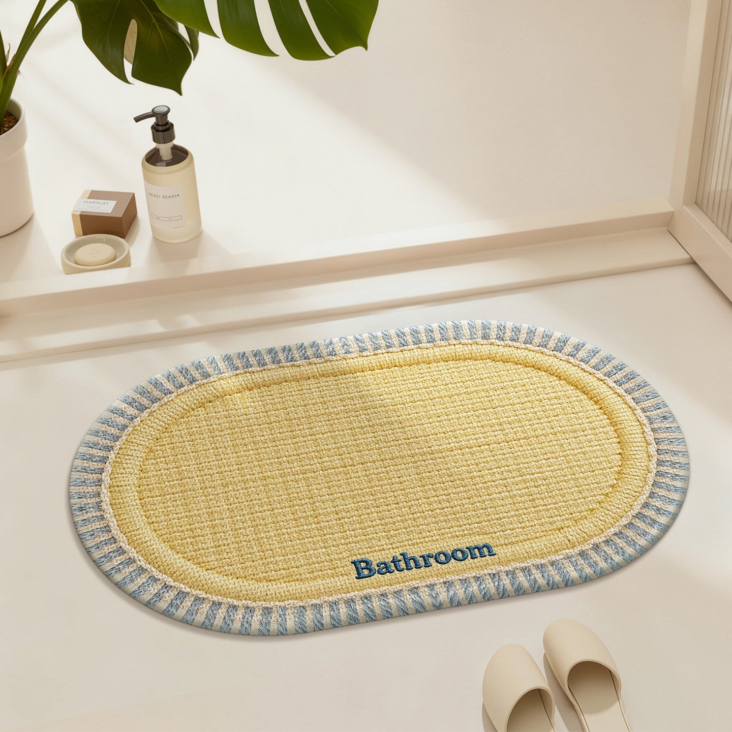 Tapis de salle de bain non glissant, résistant à l'eau