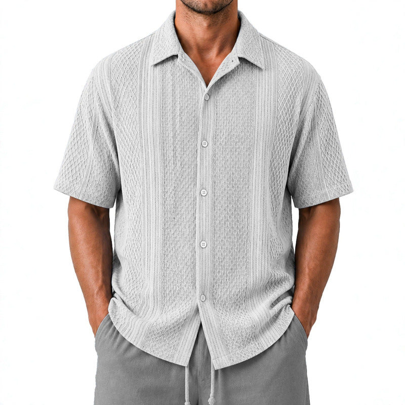Chemise casual à manches courtes avec impression d'arbre de coco 3D