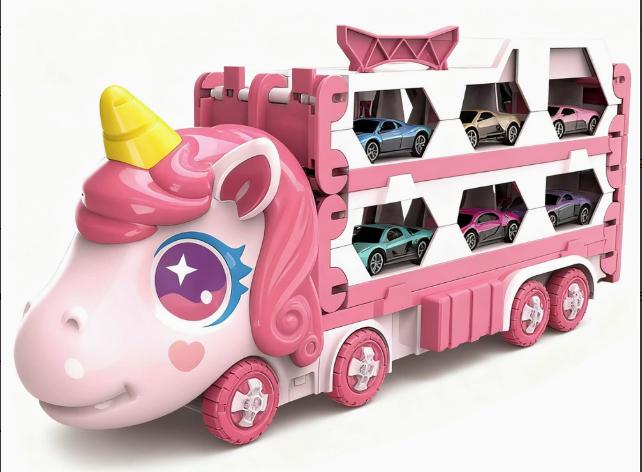 Jouet de camion transformable mignon Racetrack extensible et ensemble de stockage de véhicule Portable Carrier Wi