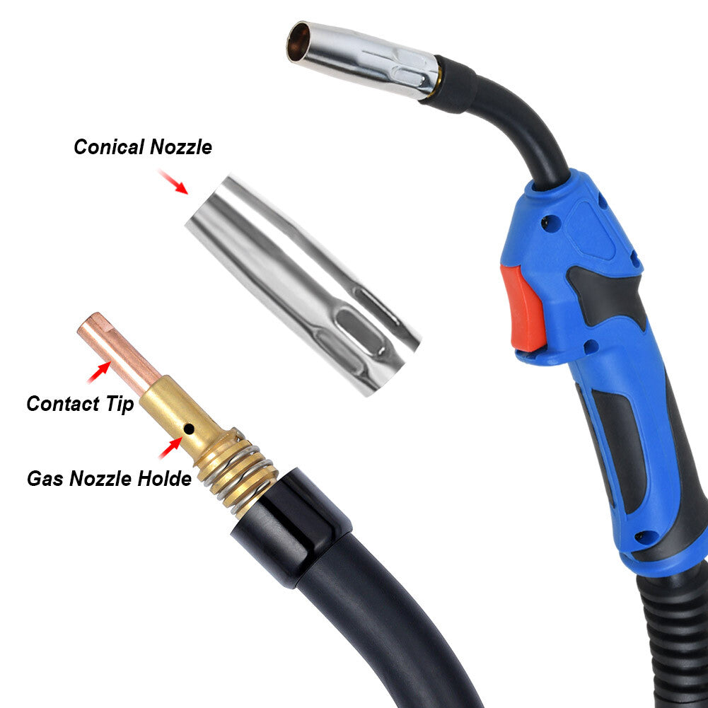 MAG MIG Soudage Torche MB15AK Euro Connecteur 4M Gun Conversion de gaz pour soudeur