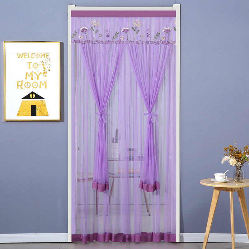 Tissu de rideau résistant aux moustiques sans punch Mesh Rideaux Chambre Dentelle Partition Four Seasons