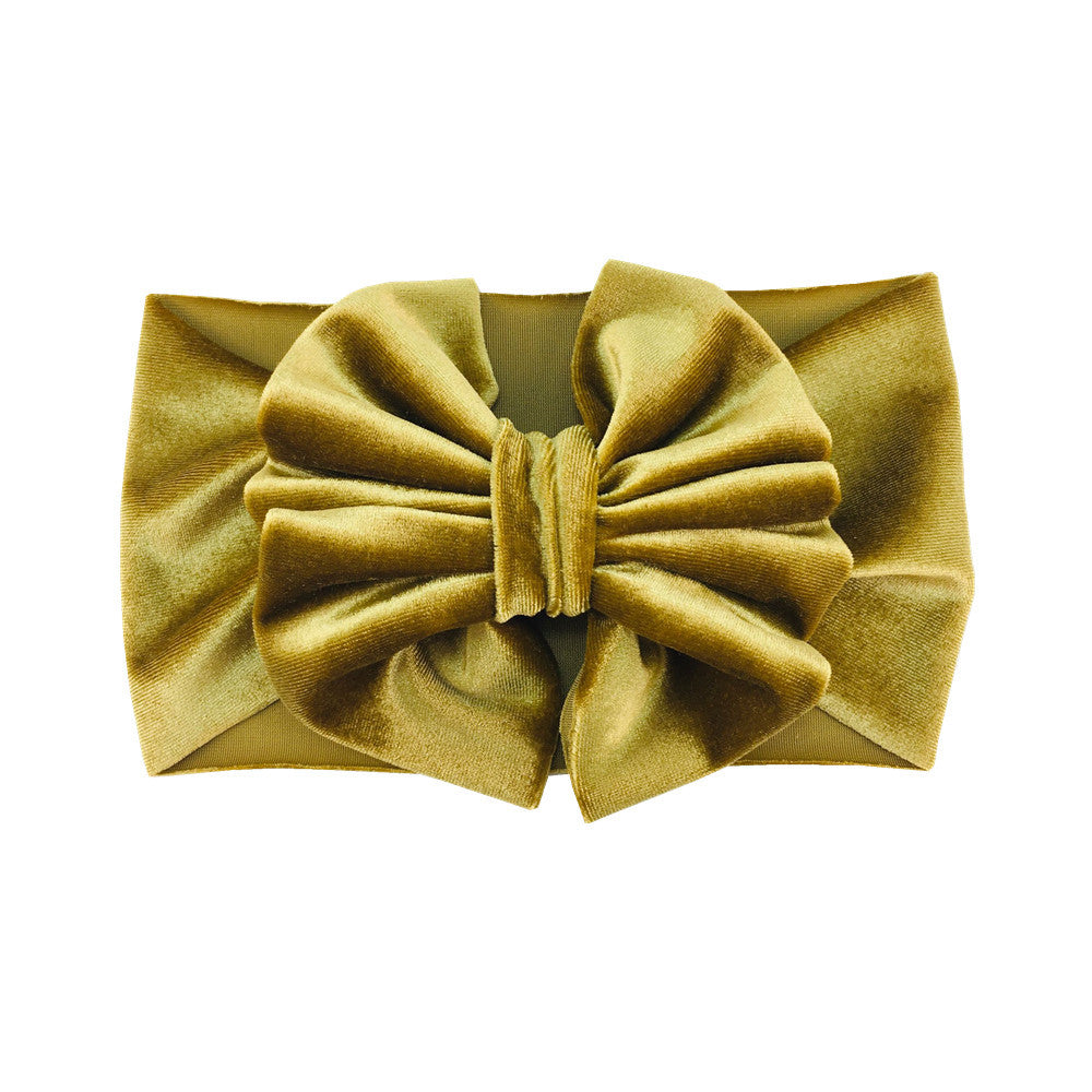 Haut bandeau surdimensionné Gold Velvet Bow