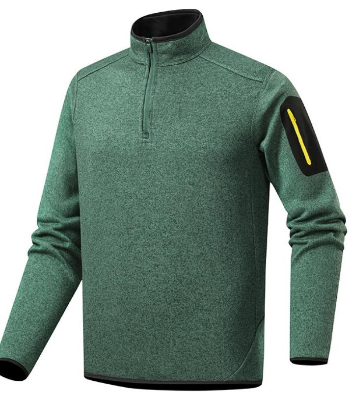 Men Quarter Zip Knit Fleece Pullover
