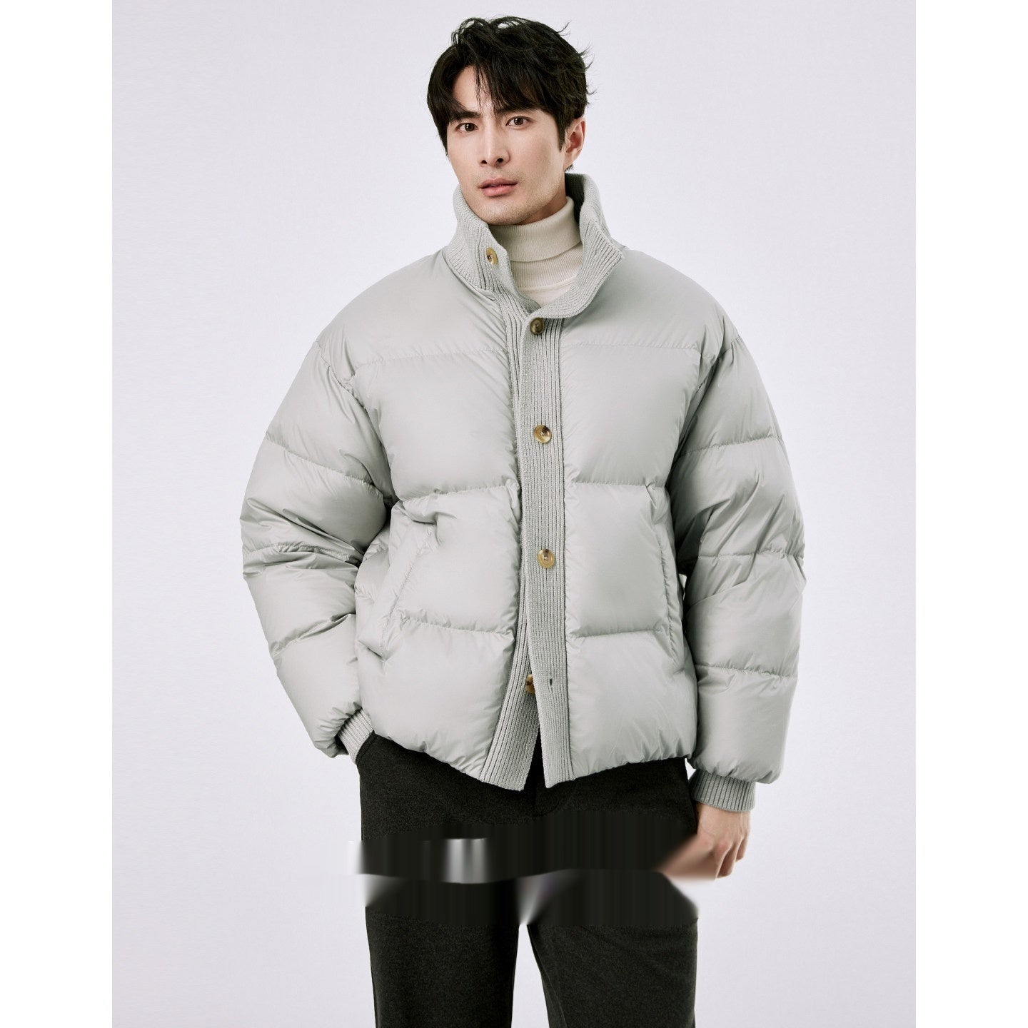Léger Blanc Duck Down Stand Collar Down Jacket