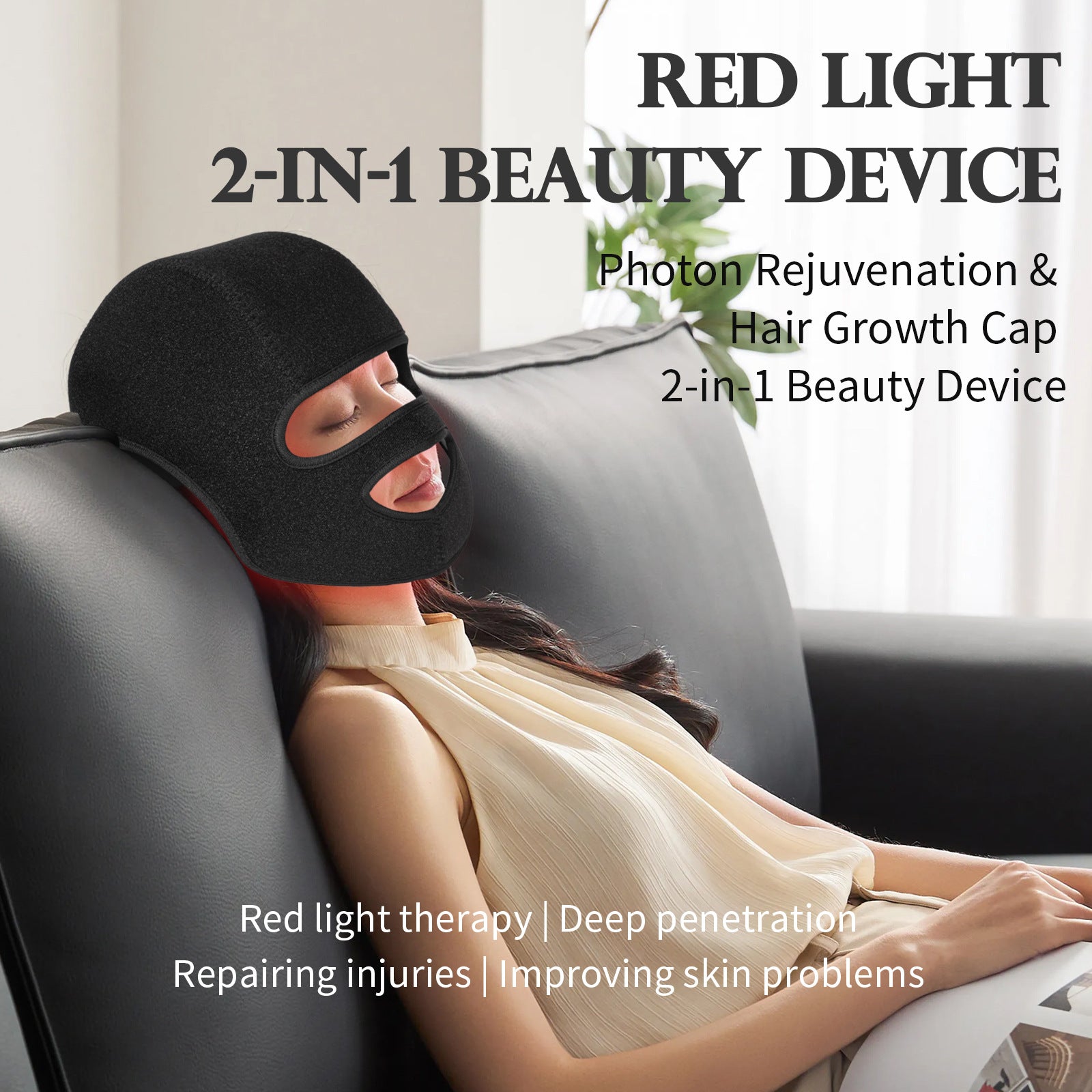 Traitement de la tête à l'acné Amélioration du sommeil Appareil de beauté Photon Machine de rajeunissement de la peau