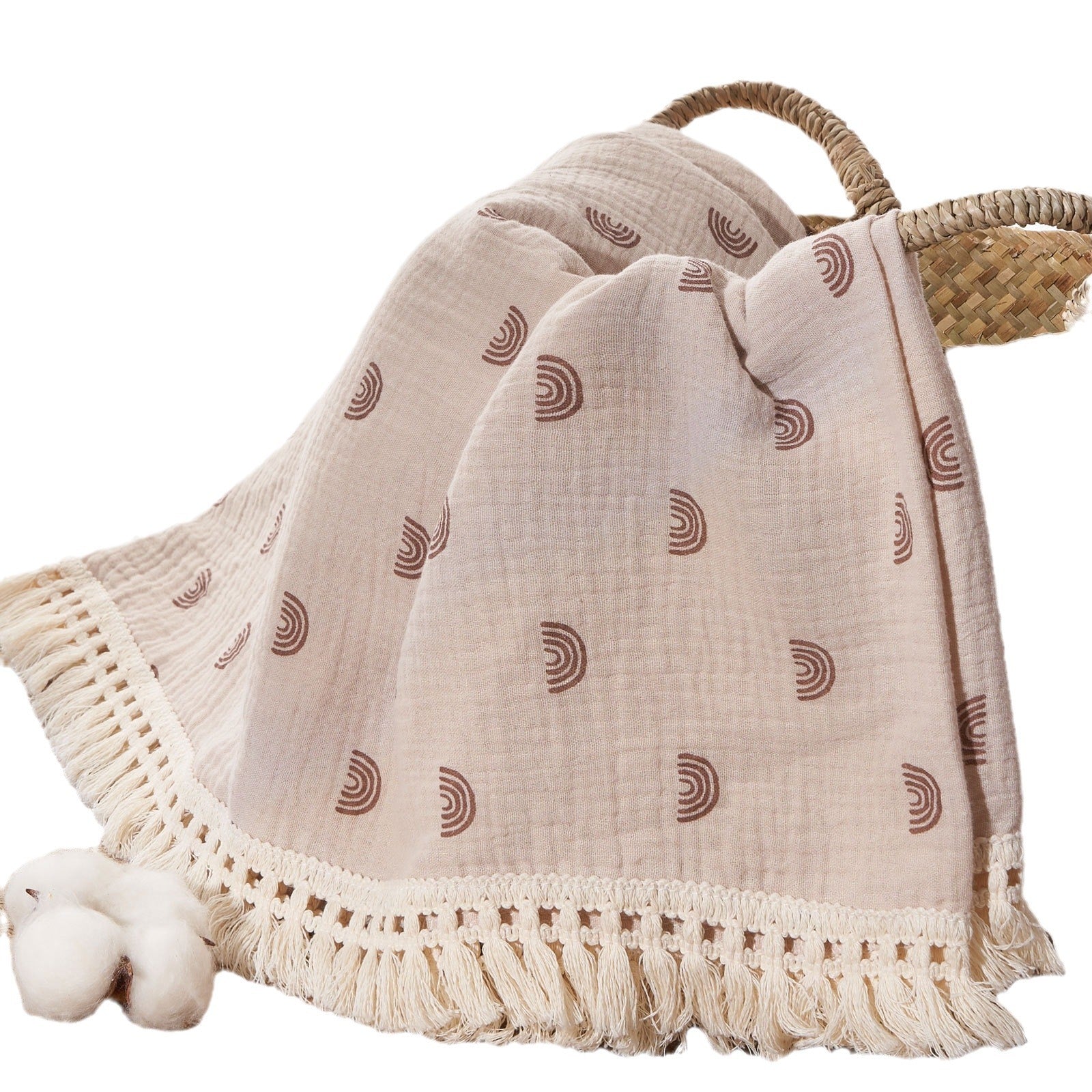 Crêpe de coton imprimé Couverture en tassel