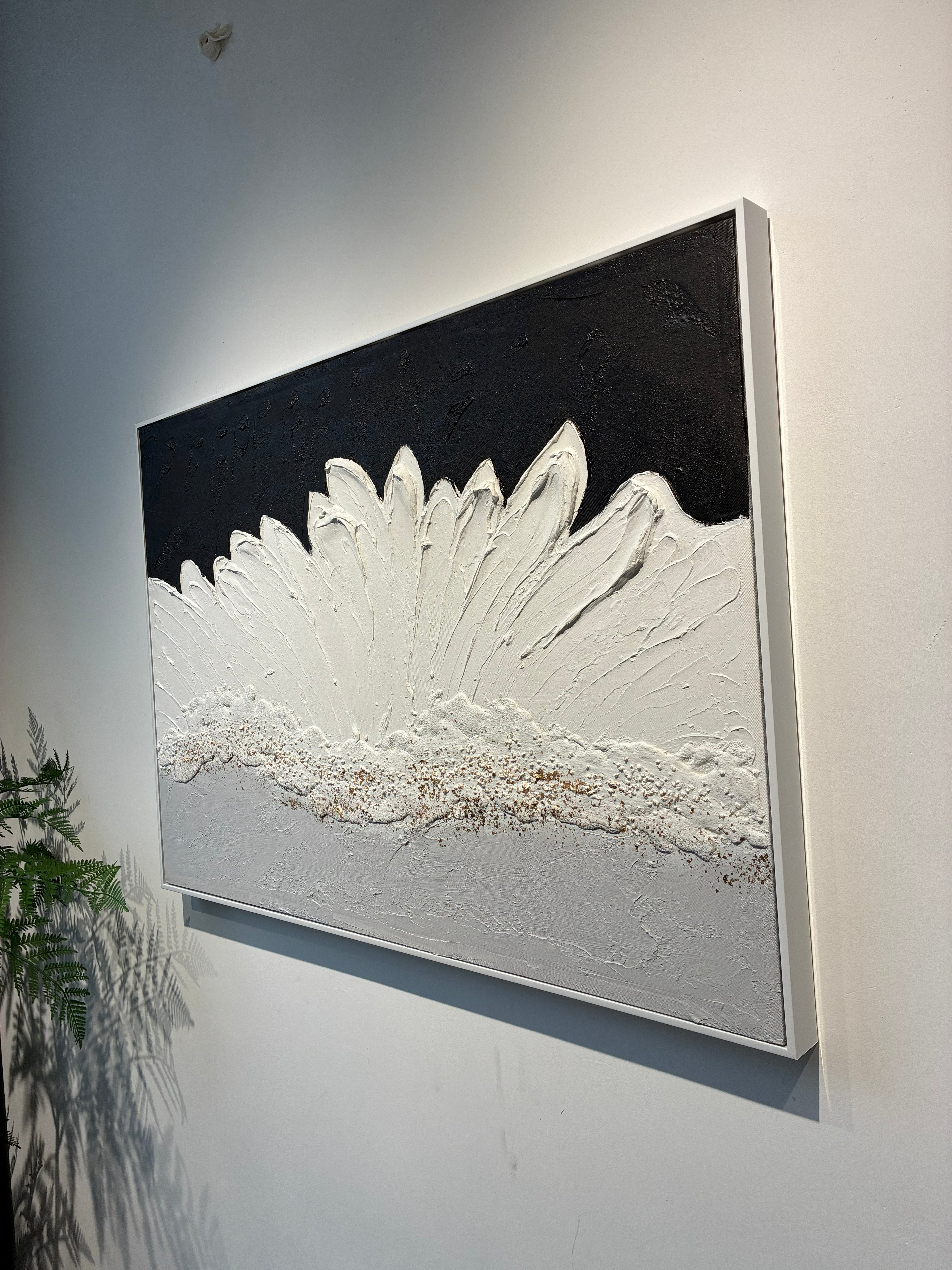 28x40 Art mural abstrait encadré