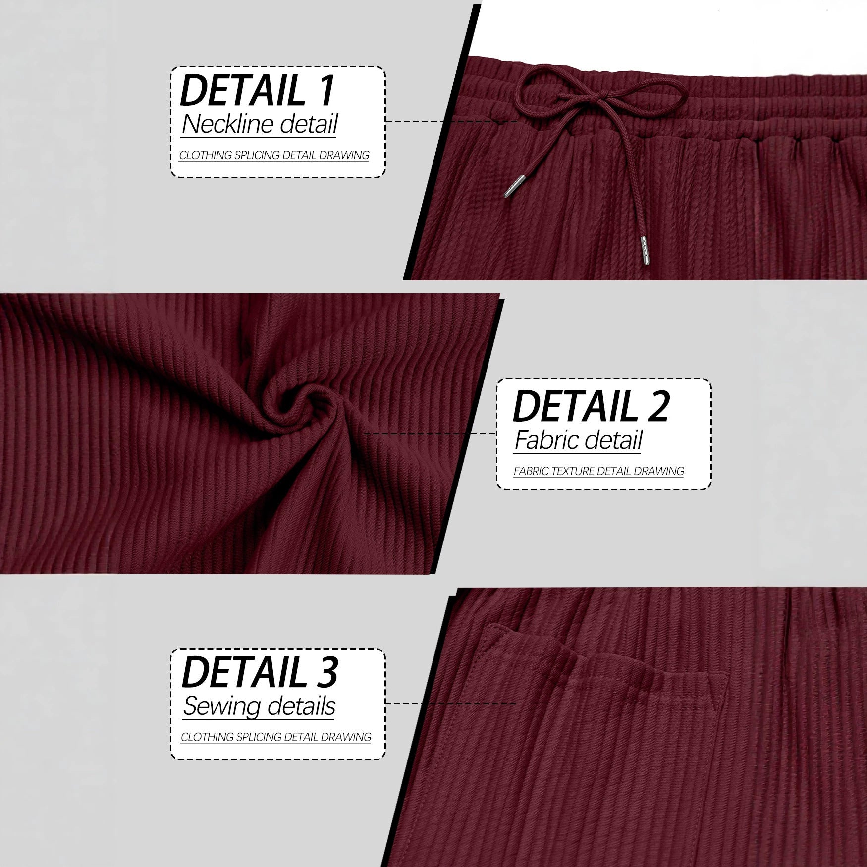 Commerce extérieur Pantalon à côtes verticales pour hommes