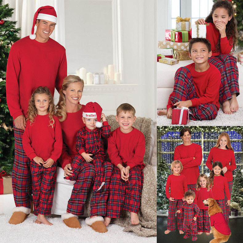 Plaid Coton Noël Parent-enfant Pajamas