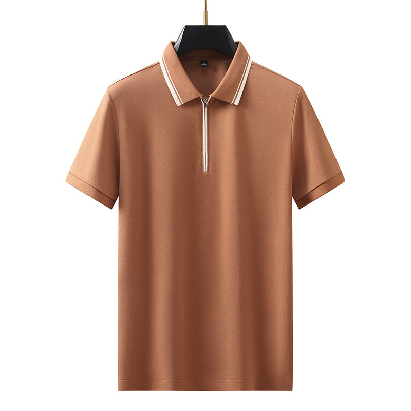 Polo manches courtes homme avec un col tournant