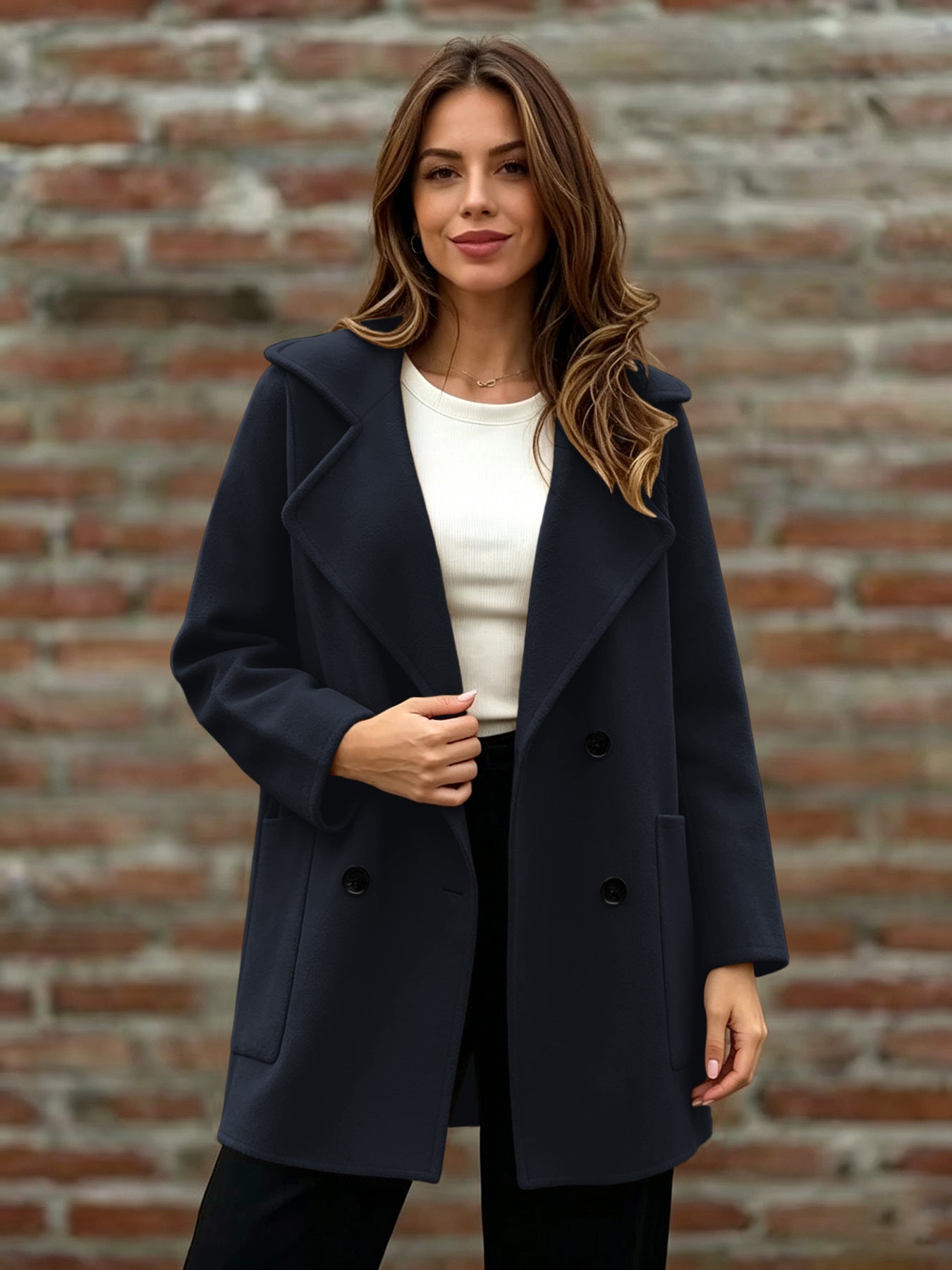 Manteau de laine à double-bras
