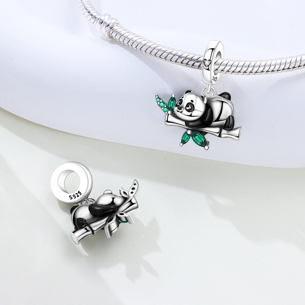 Bamboo mignon Panda bricolage perles de cuivre pendentif accessoires