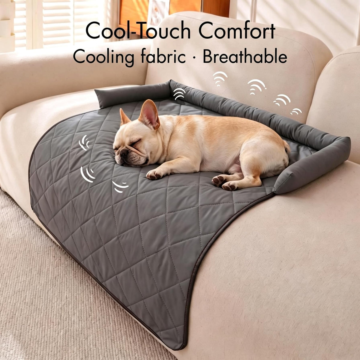 Lit pour chien de refroidissement avec support de tête