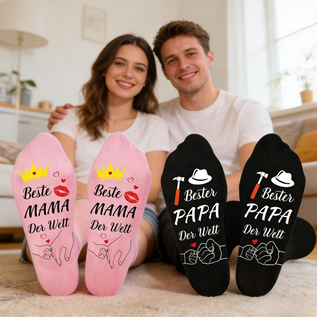 2 paires de -- Meilleure maman et papa chaussons