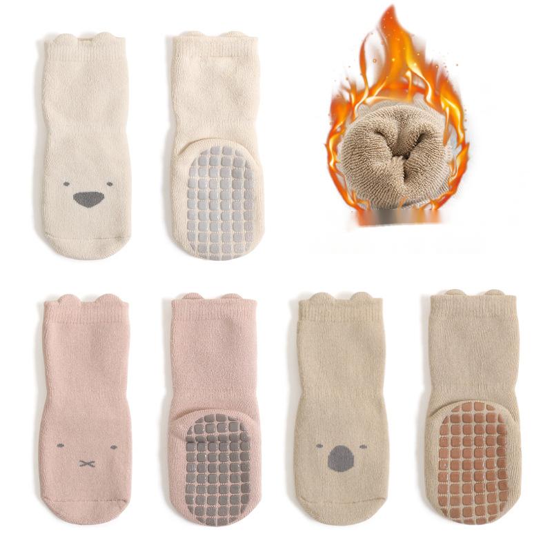 Bébé Coton Non-dérapant Refroidissement intérieur Apprendre à marcher Chaussettes de bateau courtes