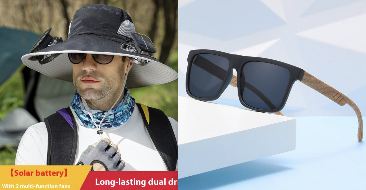 Chapeau de soleil large brim d'extérieur avec ventilateur solaire grand brim ventilateur solaire de pêche extérieure chapeau solaire USB