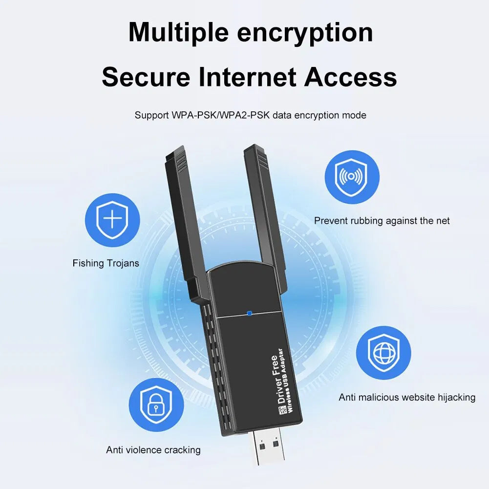 USB 3.0 Adaptateur WIFI sans fil 1300Mbps Long Range Dongle Dual Band 5Ghz Network