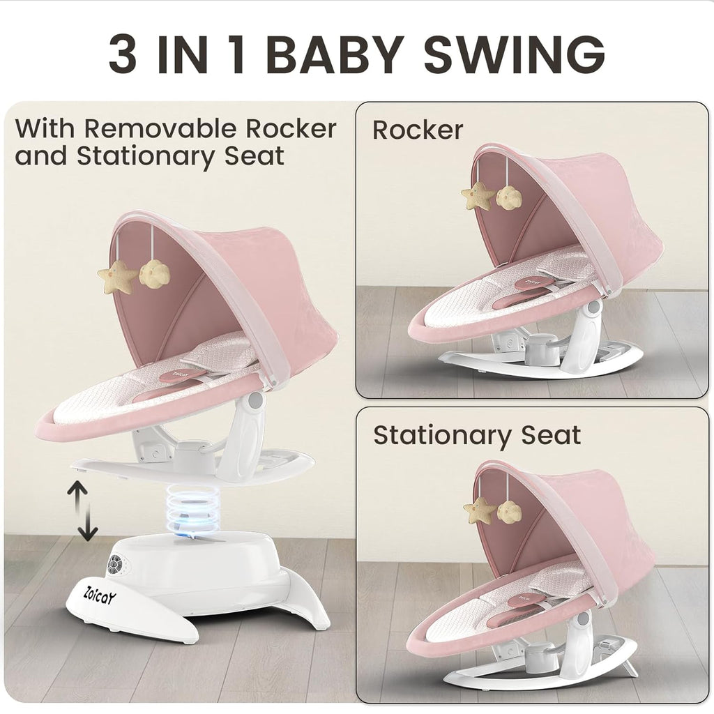 Motion-activated baby swing