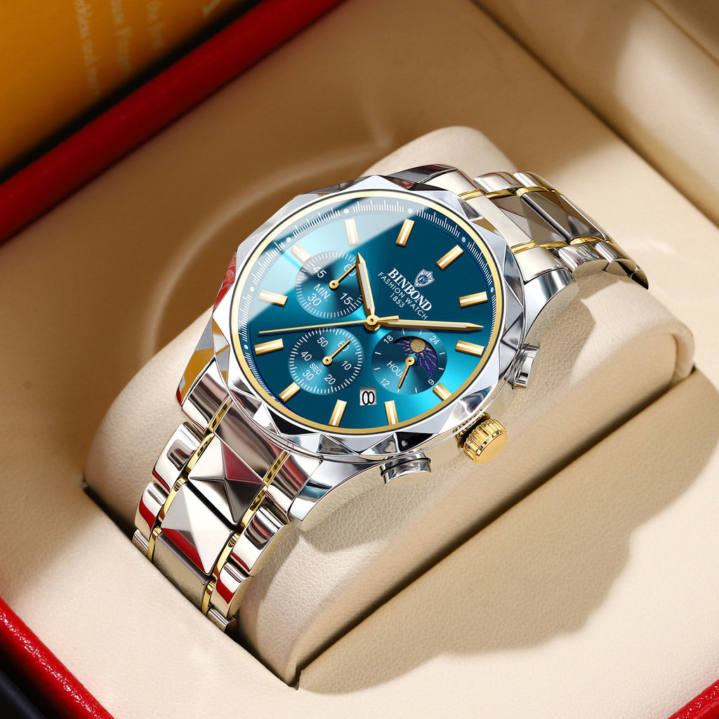 Montres pour hommes à boucle papillon multifonctionnelle