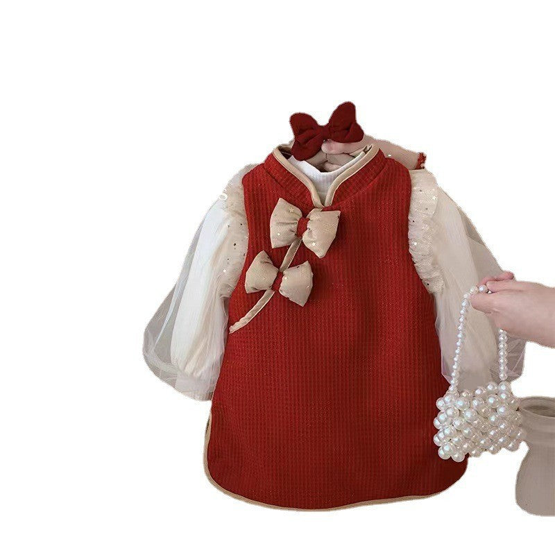 Ensemble de deux pièces de jupe en peluche de l'année