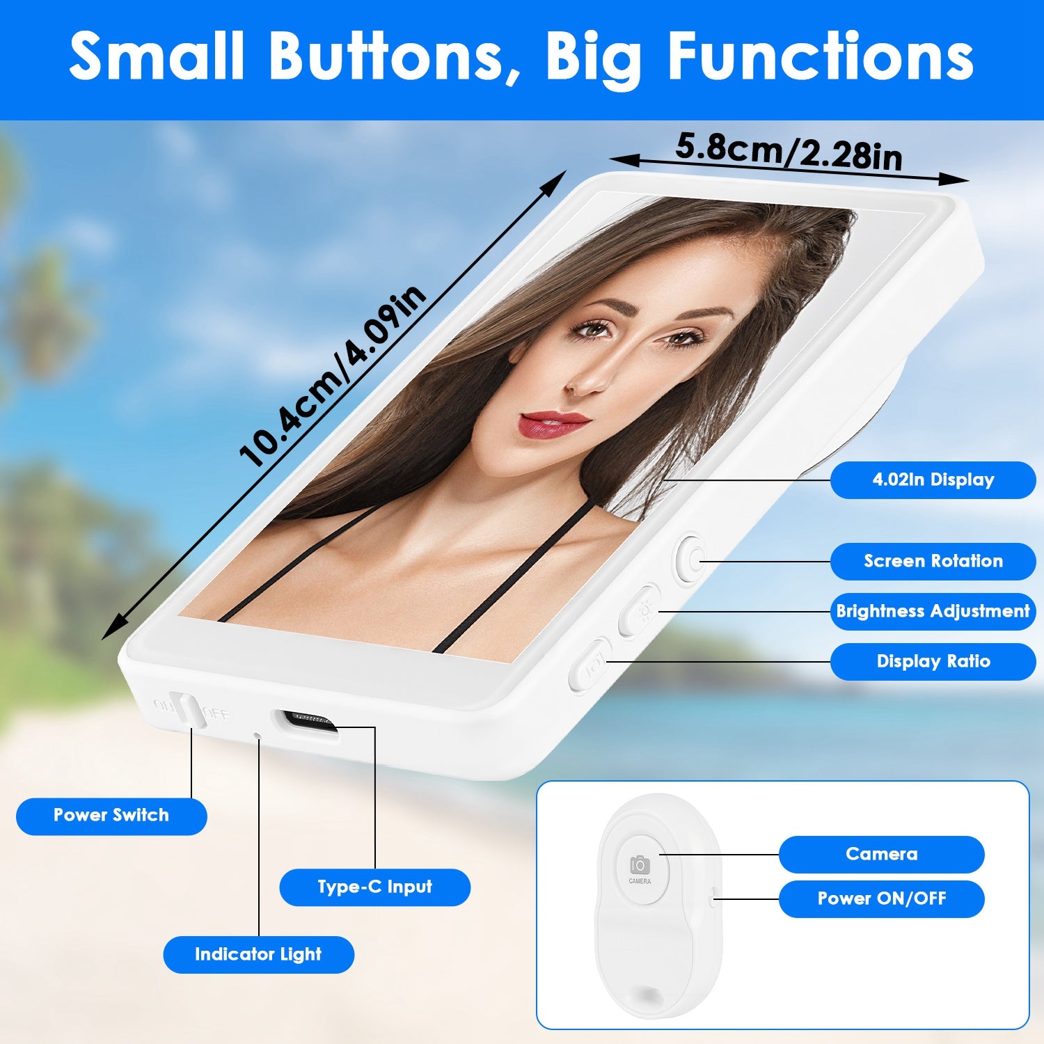 Vlog Selfie moniteur écran magnétique caméra arrière moniteur de téléphone sans fil Selfie moniteur