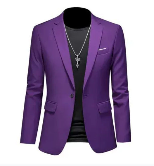 Hommes Formel porter Coréen-Style Slim-Fit Blazer Veste de costume unique