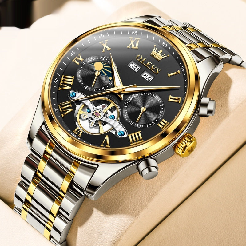 Montre mécanique polyvalente et étanche pour hommes