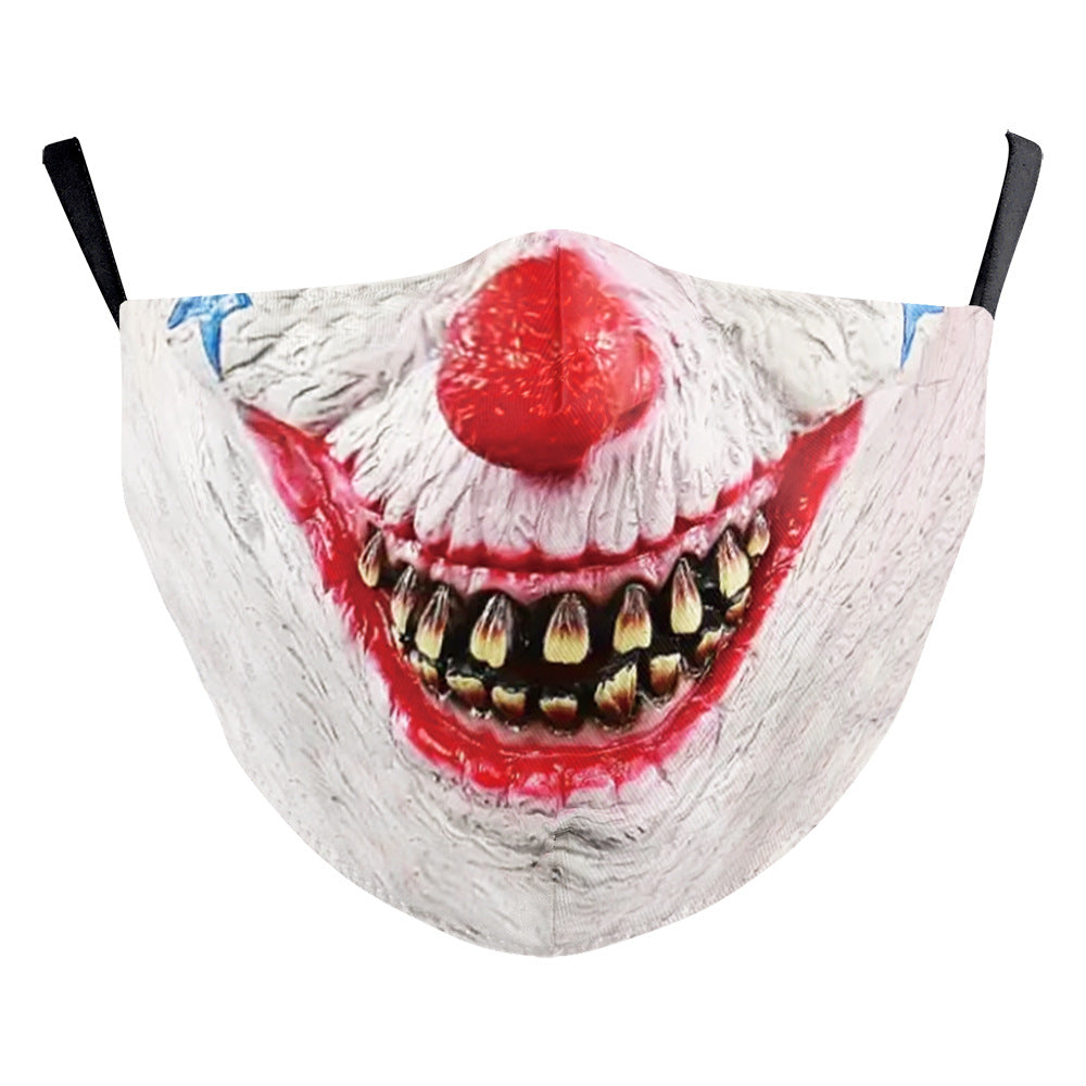 Halloween impression numérique drôle Horreur visage double couche masque de poussière