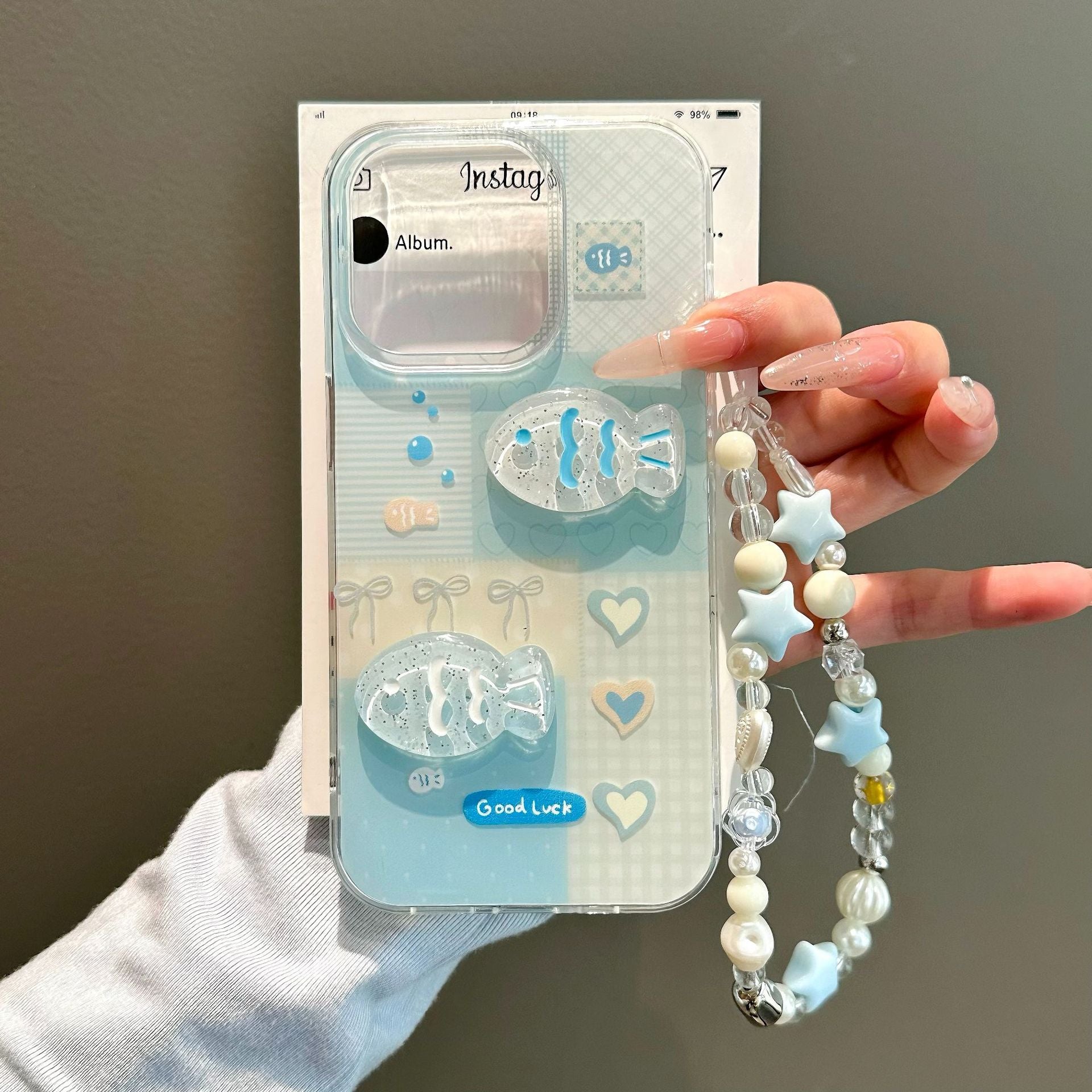 Cas de téléphone à trois dimensions de poisson à couche unique