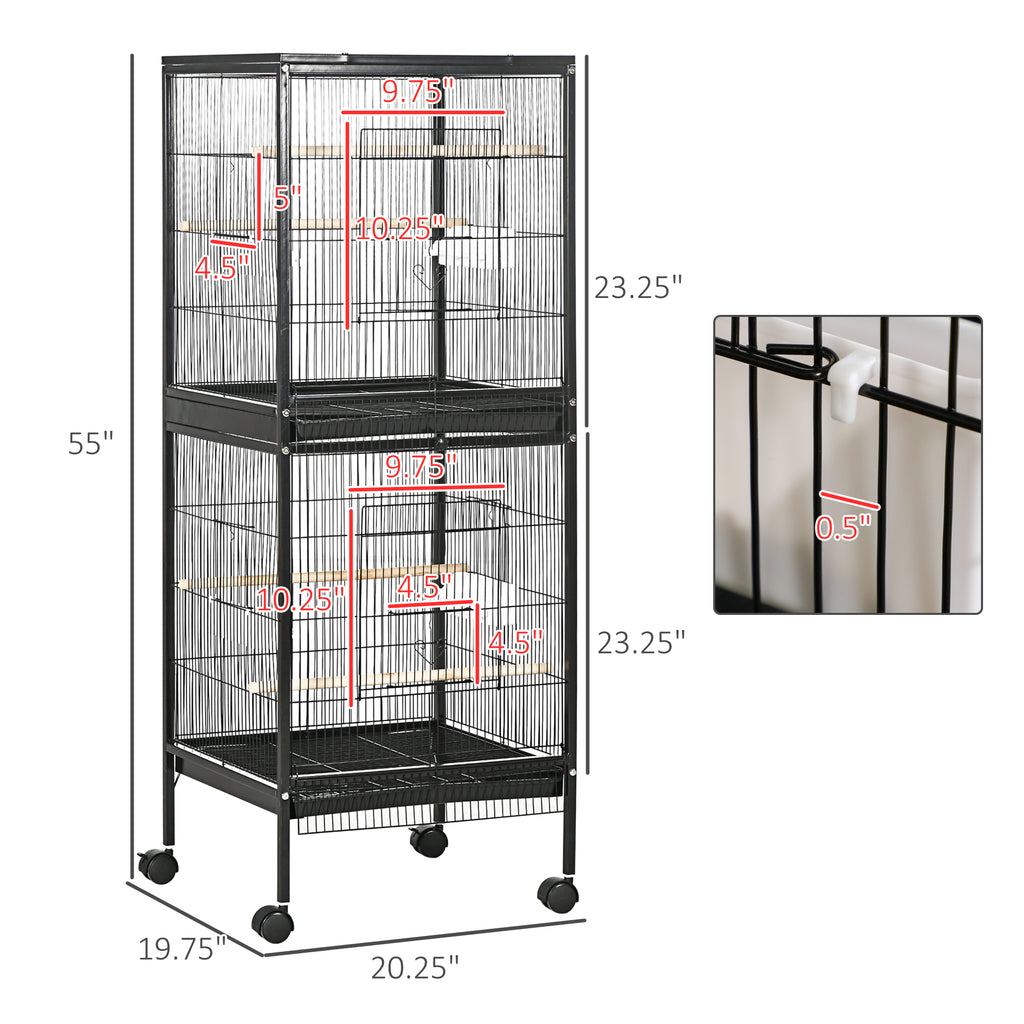55" 2 En 1 Bird Cage Aviaire Parakeet House pour les nageoires
