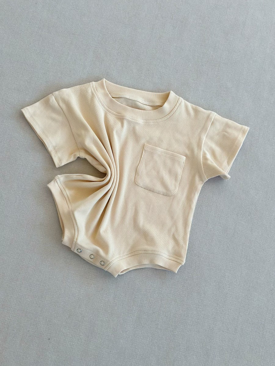 Bébé Été Manche courte Coupe en triangle lisse