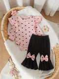 Pantalons à fond de cloche Bow-tie et ensemble de deux pièces pour nourrissons