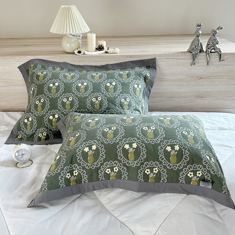 Divers oreillers en coton peigné Jacquard