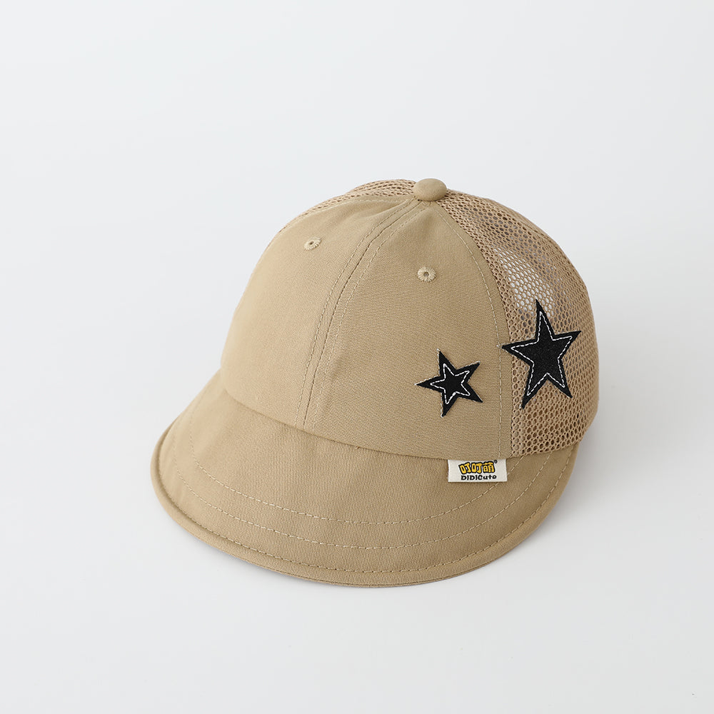 Les garçons et les filles' Pure Color Net tissu Snap Fastener Star Pattern Casquette de baseball est la combinaison