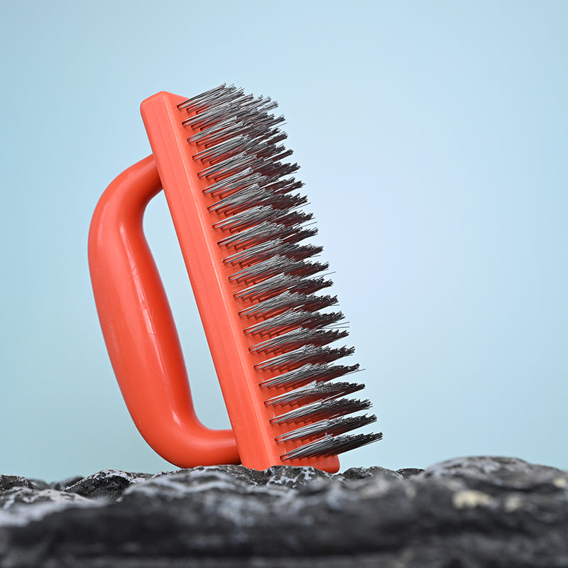 Square cleaning brush-orange-red-PP+ galvanized wire-1